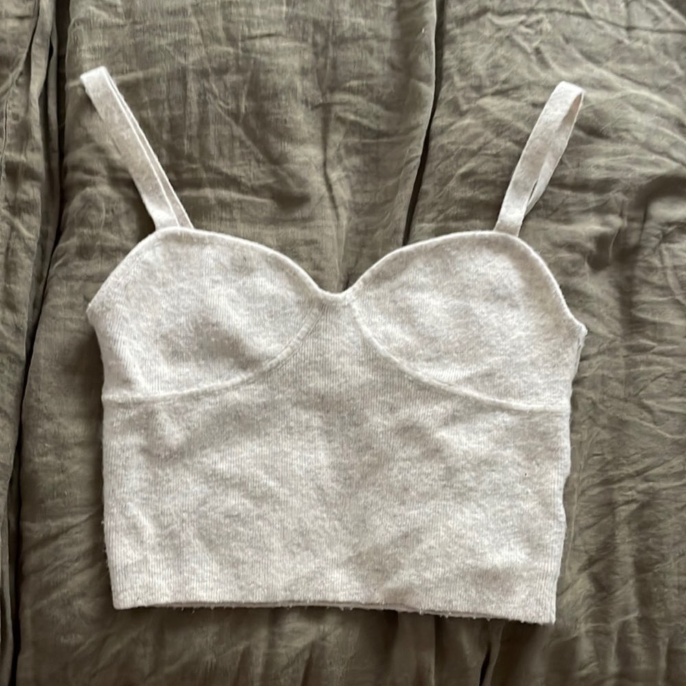 Aritzia Wilfred M cashmere crop tank bustier top